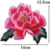 Royal Blue Peony Rose Iron-On Embroidered Patches for Clothes, Hats,