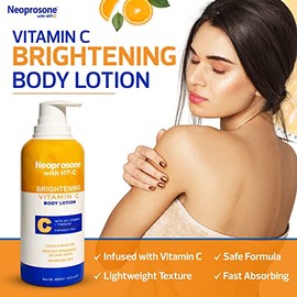 Neoprosone loción corporal iluminadora de 500 ml – Formulada para desvanecer manchas oscuras en los codos, rodillas, cuello, cuerpo y partes íntimas, 
