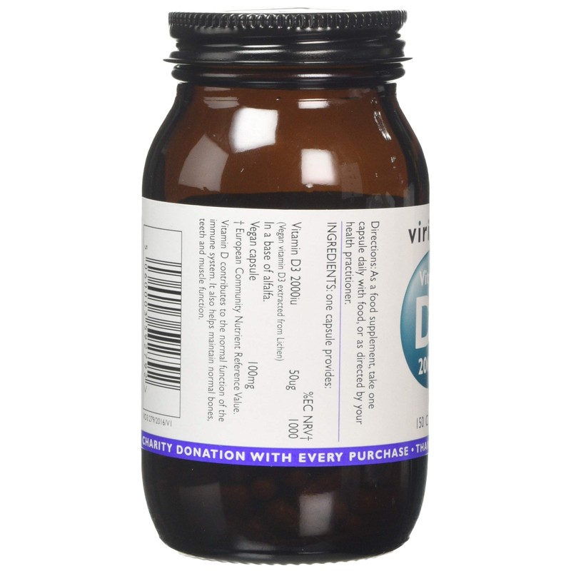 Viridian Vitamin D3 (Vegan) 2000iu Veg Caps 150