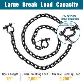 Deck Man Boat Anchor Chain 316 Stainless Steel Marine Grade Anchor Chain (5/16", 10FT)