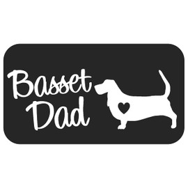Basset Hound Dad Decal Sticker for Car Window BG 673A