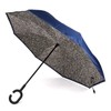 Parquet 2-Pack Double Layer Inverted Umbrellas - Leopard Navy and