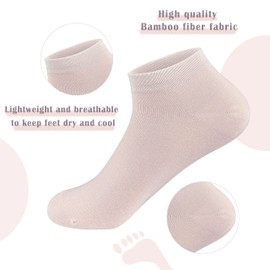 SERISIMPLE Women Viscose Bamboo Ankle Socks Low Cut Thin Sock Lightweight Pastal Color Soft Sock 5 Pairs(Pink,Medium)