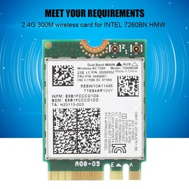 Dual Frequency Wireless Network Card, NGFF/M2 Interface, 802.11ac Support Protocol, 867Mbps Portable Dual Band High Speed Network Card for 7260 AC