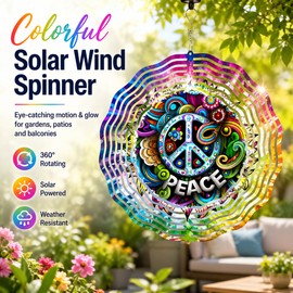 Solar 3D Owl Wind Spinner – 360° Rotating Metal Garden Decor with Colorful LED Light for Patio, Yard & Outdoor Hanging