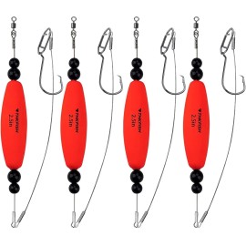 Unbranded Fishing Bobbers Catfish Float Rigs Santee Rig Tackle Rattling 4Pcs 2.5" Red Set