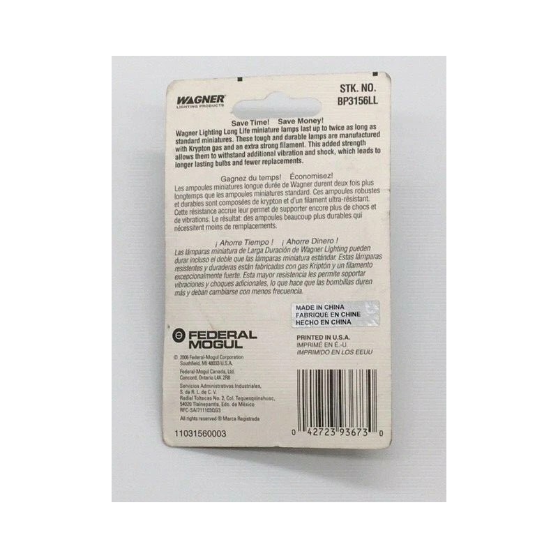 Wagner Krypton Clear Bulb BP3156LL/BP315