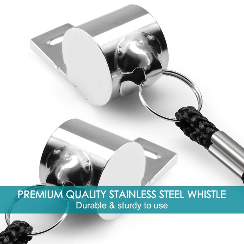 8 Pcsコーチ審判ホイアンスランヤード、FineGood 7カラフルなプラスチックと1つのステンレススチール金属ホイッスルサッカースポーツライフガードサバイバル緊急訓練 - マルチカラー