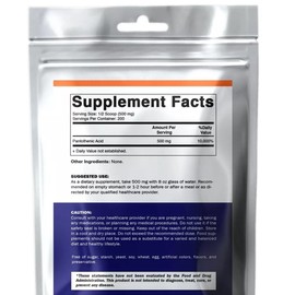 Vitamatic Pantothenic Acid Pure Powder 500 mg per Serving - 500 Grams - Also Cal