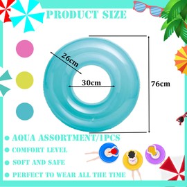 76cm Inflatable Pool Floats Rubber Ring for Kids,Blue Swimming Ring Tube,Inflatable Pool Ring Swim Ring Floaties,Pool Inflatables for Kids Girls Boys Swimming Pool Toys Summer Beach Water Party
