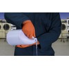 GLOVEWORKS Orange Disposable Gloves, Flock-Lined Nitrile Gloves, Raised Diamond Texture,