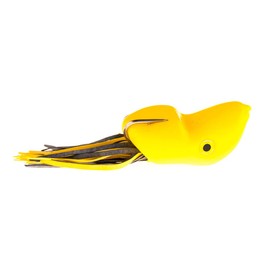Scum Frog Popper Topwater Bass Fishing Hollow Body Frog Lure with Weedless Hooks, School Bus Yellow