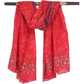 Guru-Shop, Thin Scarf, Sarong, Mandala Wall Hanging, Wrap Skirt, Sarong Dress, Red/purple, Cotton, Size:One Size, 160x100 cm, Thin Shawls & Scarfs
