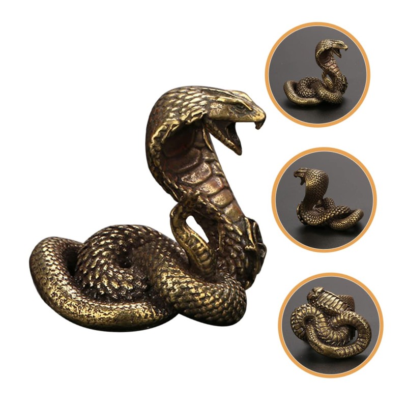 CORHAD Zodiac Snake Tea Table Ornament Sturdy Brass Statue for