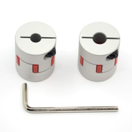 Befenybay 2PCS 6.35mm to 8mm Aluminium Plum Flexible Shaft Coupling D25 L30 6.35x8mm Connector Flexible Coupler for 3D Printer CNC Machine and Servo Stepped Motor（6.35x8mm）