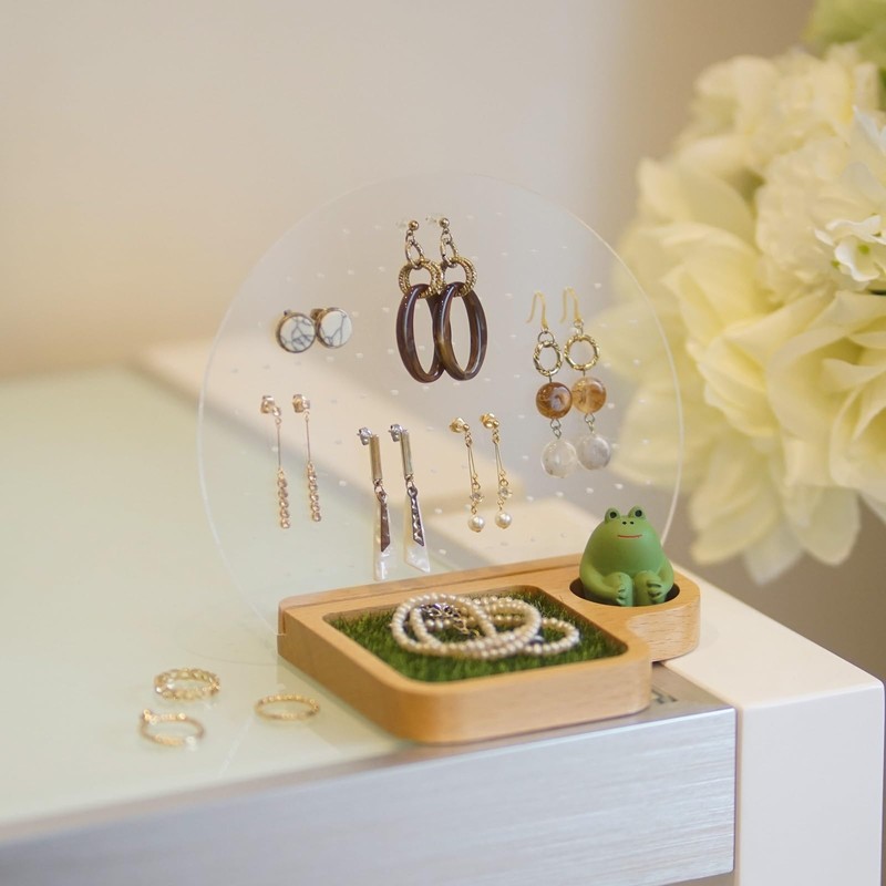 TOSMU Earring Holder Wood Earring Stand Stud Earrings Accessories 7013