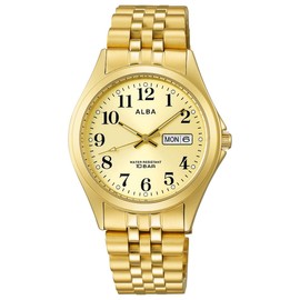 Seiko Watch AQGK469 Men's Wristwatch, Standard Quartz, Champagne Gold, gold, Bracelet Type