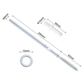 sourcing map 8 Pcs Floating Shelf Brackets Metal Hidden Shelf Support Brackets 8 x 200mm(0.3 x 7.9 Inch) Invisible Shelf Brackets with Screws for Floating Wood Shelves