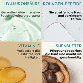 C- Collagen Duo Cream and Face Serum Moisturising and Plumping - Formula Enriched with Hyaluronic Acid, Collagen Peptides and Vitamin C - Smoothing with Sun Filter - Moolecola Beauty