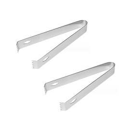 2 Pack Small Tongs Stainless Steel 6 Inch Tongs Restaurant Grade Serving Tongs for Cooking Food Salad Bartending Silver