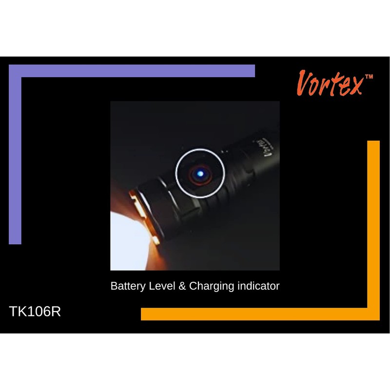 Vortex TK106R Tactical Rechargeable Flashlight 365nm UV Handheld Dual Switch