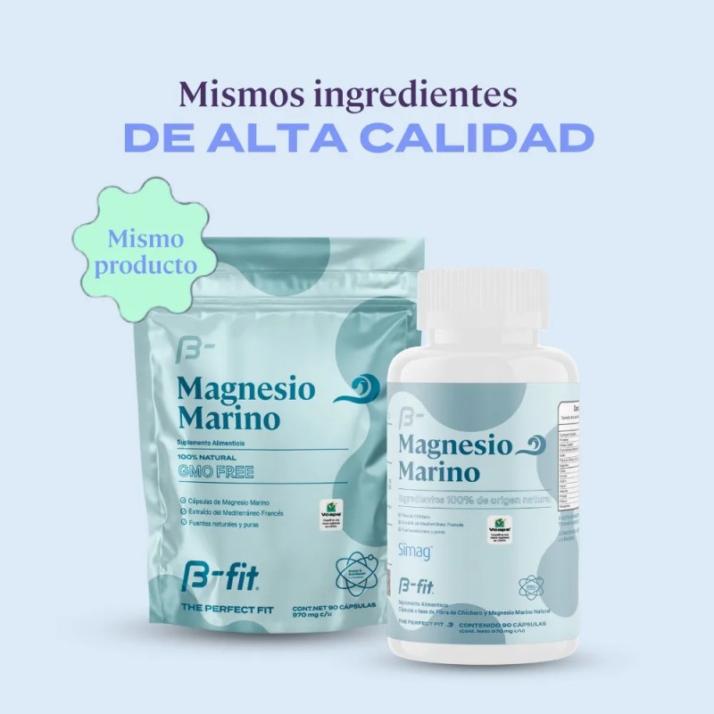 B-fit Magnesio Marino 90 Capsulas Simag 100 Natural Del Mar