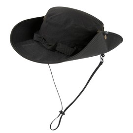 TOP-EX UPF 50 Wide Brim Sun Hat Men Waterproof, Lightweight & Breathable Boonie Hat, Safari Hat, Summer Outdoor Bush Hat for Fishing, Hiking Foldable & Windproof & Adjustable M/L 57-60CM Black