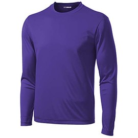 Joe's USA Dri-Equip Youth Long Sleeve Moisture Wicking Athletic Shirts (Purple - Medium)