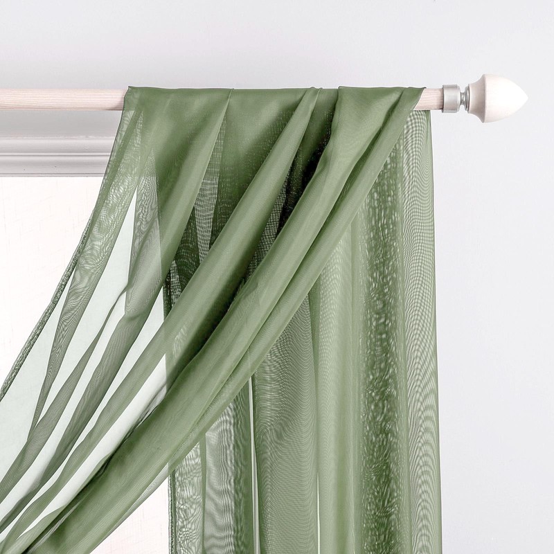 MIULEE Sheer Window Scarf Valance Extra Long Topper Spring Elegant