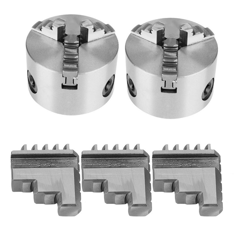 3pcs pair K11-80 Inside Jaw Chuck Self Centering Metal Lathe