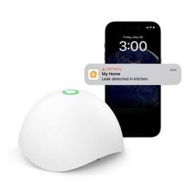 Meross Smart Water Detector WLAN Water Sensor for HomeKit, Water Alarm Compatible with Apple Home, Alexa and SmartThings Wireless Flood Detector IP67, Audio Alarm for Kitchen, Bathroom (Extra Hub