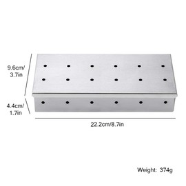 Smoker Box for BBQ Grilling Wood Chips, Stainless Steel Smoking Box Non-Warp for Barbecue, Best Grill Accessories for Charcoal Grill and Gas Grill with Large Capacity
