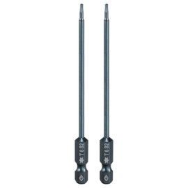 sourcing map 2pcs T6 Torx Screwdriver Bit 1/4" Hex Shank 4" Long S2 Steel Magnetic 6 Point Screw Driver Bits Industrial Grade Tamper Proof Star Drill Bits with Hole Torx Head