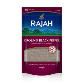 Rajah Spices Ground Black Pepper | Pepper | Piper Nigrum | Gola Marica | Kaalee Mirc | Kali Mari | Kaali Mirch | Kali Mirch | (100g)