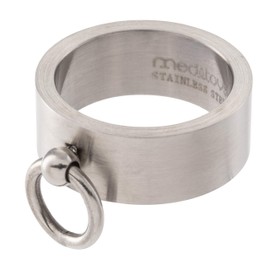 meditoys - 'Ring of O' in stainless steel (matt), finger ring for men and women, Precious metal, Without Stone