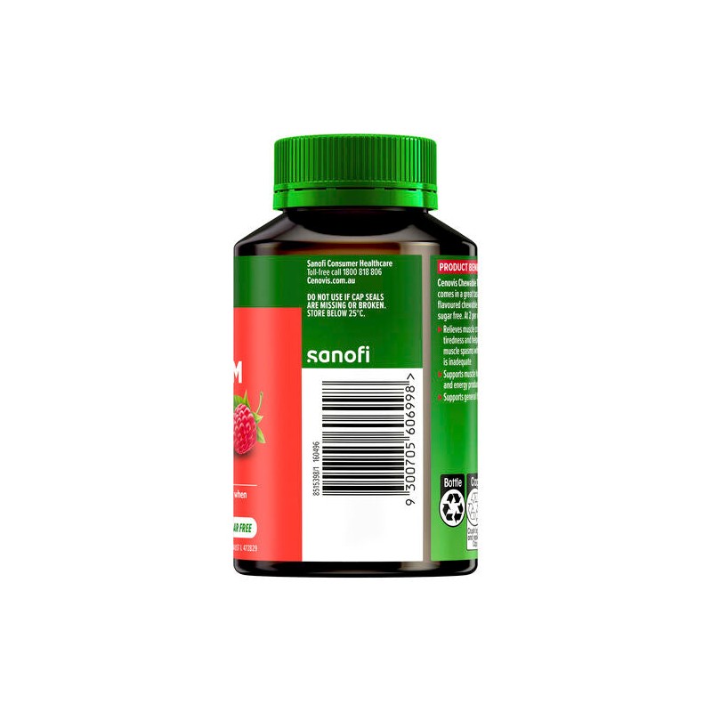 Cenovis Chewable Triple Magnesium Mg Raspberry Flavour Chewable Tablets 60