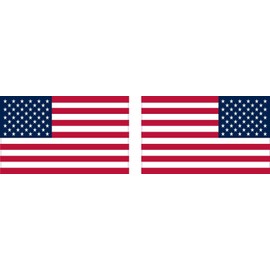 StickerTalk Mirrored American Flag Stickers, 1 Sheet of 2 Stickers, Each 2.5 inches by 3 inches