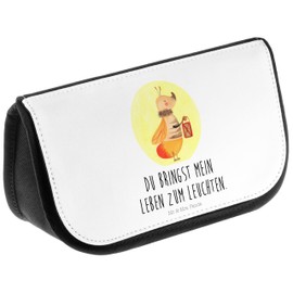 Mr. & Mrs. Panda Fireflies Cosmetic Bag, White, Hand Drawn