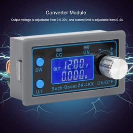 0.5-30V 4A Digutal DC Buck Boost Converter Module, Adjustable CC CV Voltage Regulator Display LCD