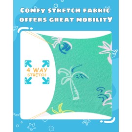 maamgic Boys Swim Trunks Stretch Quick Dry Swim Shorts Kids Bathing Suits Toddler Boy Swimsuit Swimwear Palm Grass Green 5/6