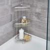 iDesign York Metal Wire Corner Standing Shower Caddy 3-Tier Bath