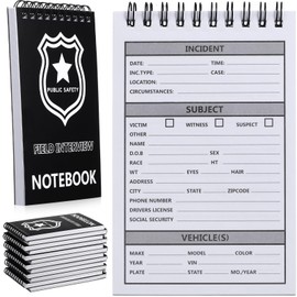 Teling 12 Packs Public Safety Police Field Interview Notebook Report Notepad for Law Enforcement Officer Gift Ticket Book Notebook Cop Interview 3.7 x 5.7 Inch 70 Sheets/ 140 Pages (Classic)