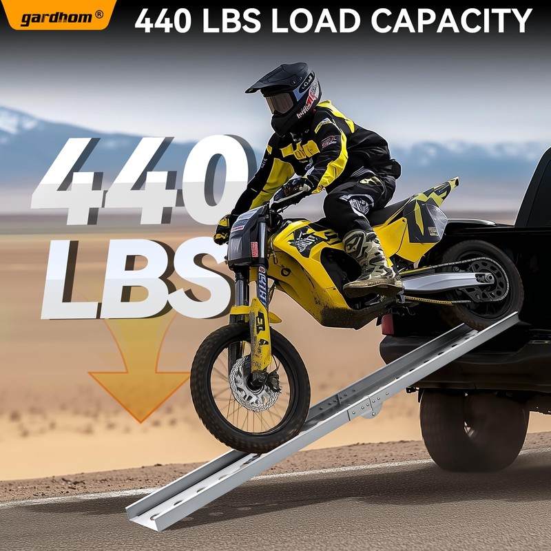 gardhom Folding Motorcycle Ramp Dirt Bike Ramp Aluminum Motorcycle Carrier