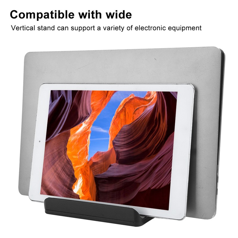 Vertical Laptop Stand Adjustable Aluminum Multipurpose Desktop Computer Laptop StandBlack