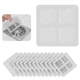 Disposable Shower Drain Hair Catcher 100 Pieces Drain Hair Catcher Mesh Sticker Drain Strainer for Shower Hair Hair Strainer for Sink Strainer for Kitchen Sink Shower Drain