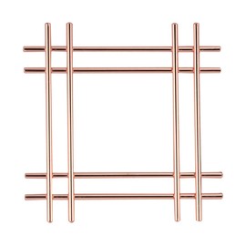Apollo Cross Trivet Copper 20Cm Silver Kitchen Utility Home New, Multi-Colour, 20x1.6x20