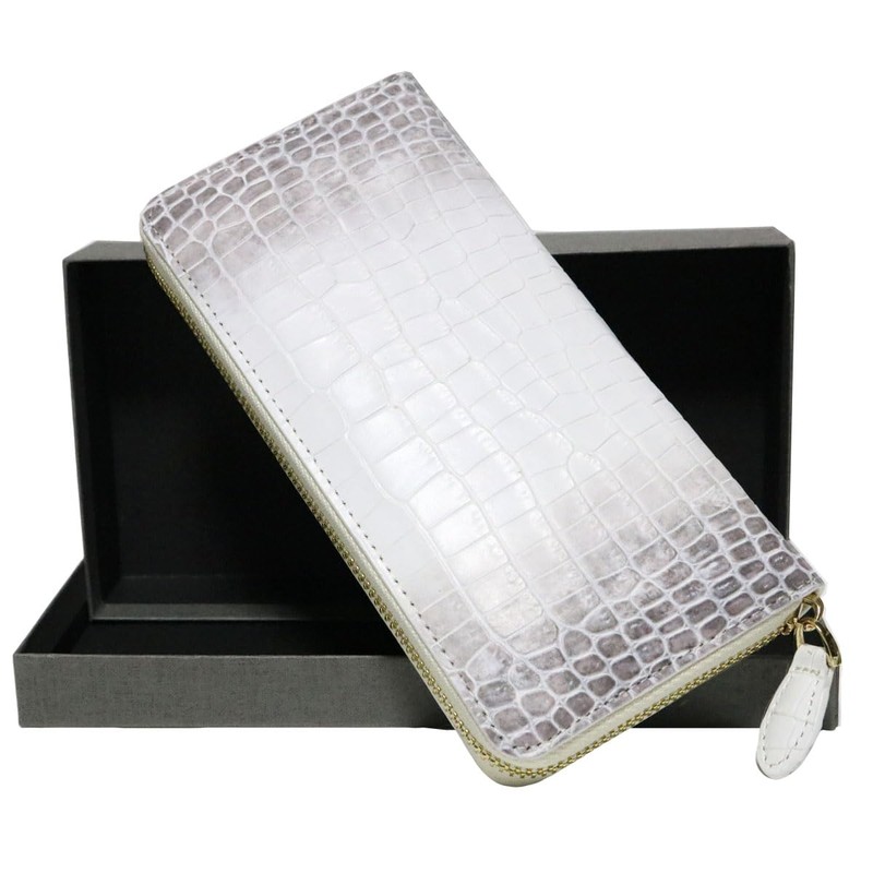 Berkut [Cowhide Embossed] Crocodile Belly Center-Taken Himalayan Style Long Wallet