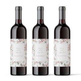 Bridesmaid Proposal Wine labels, Bridesmaid Proposal Gift, Gift for Grandparents, Maid of Honour Gift, Matron of Honour Gift, Will you be my Bridesmaid, Bridesmaid Giftbox (6 Pack)