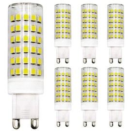 ZHENMING G9 Dimmable LED Bulb 9W Equivalent 60W- 80W Halogen Bulb Cool White 6500K, 220V-240V, 6-Pack