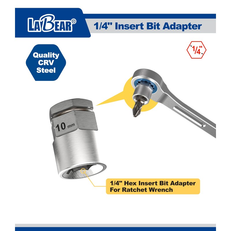 LABEAR - socket wrench adapters, Ratcheting Wrench to Square Drive